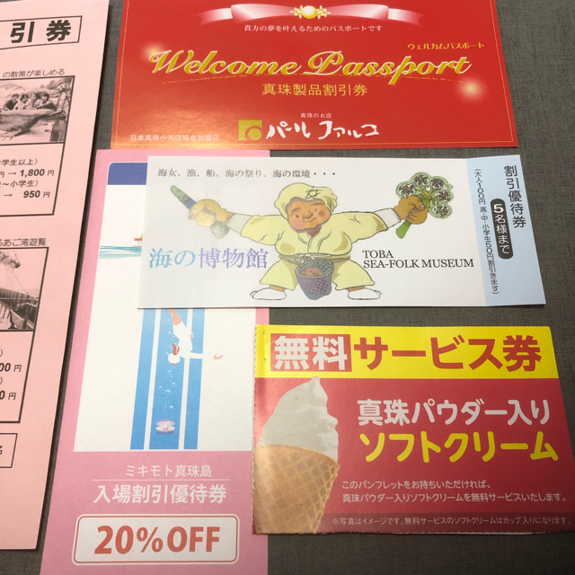 三重県 伊勢 鳥羽 7施設割引クーポン 6枚セット 鳥羽湾めぐり イルカ島  チケットの施設利用券(遊園地/テーマパーク)の商品写真