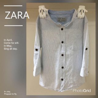 ザラキッズ(ZARA KIDS)のnoo様  ZARA綿麻ストライプ100(ブラウス)