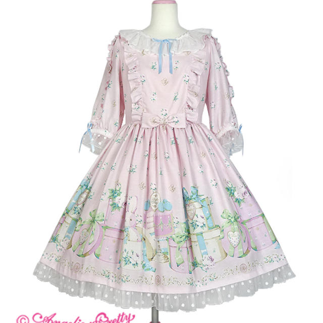 Angelic Pretty(アンジェリックプリティー)の※ゆう様専用/Unbirthday OP ピンク レディースのワンピース(ミニワンピース)の商品写真