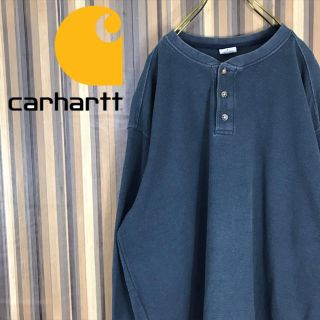 カーハート(carhartt)のカーハート carhartt ヘンリーネック ロンT 長袖 Tシャツ ネイビー(Tシャツ/カットソー(七分/長袖))