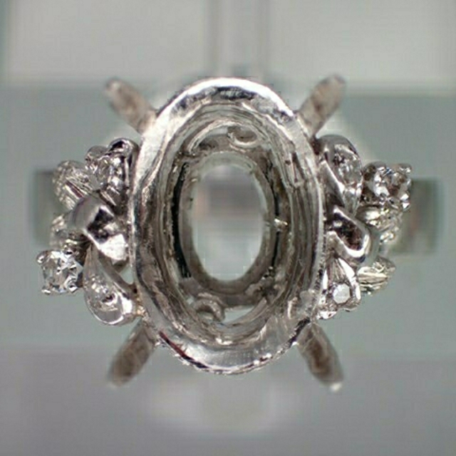 K14WG ダイヤモンド入りキャスト レディースのアクセサリー(リング(指輪))の商品写真