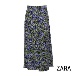 ザラ(ZARA)のZARA★小花柄フロントスリットボタンロングスカート　S　(ロングスカート)