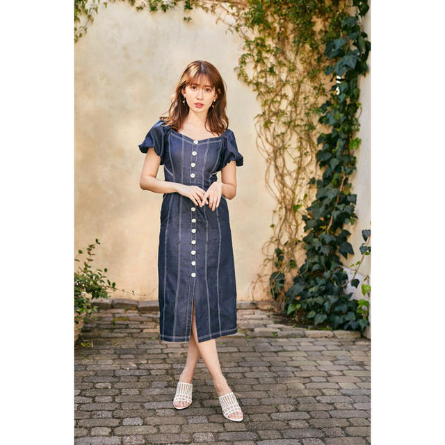 Puff Sleeve Midi Dress Mサイズ163cm