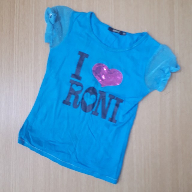 RONI(ロニィ)のロニィ　チュール袖Tシャツ　SM 美品 キッズ/ベビー/マタニティのキッズ服女の子用(90cm~)(Tシャツ/カットソー)の商品写真