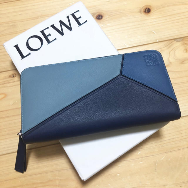 新品 ロエベ LOEWE 長財布 パズル ブルー 正規品