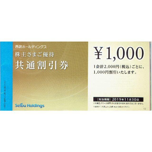 西武ホールディングス　株主優待　共通割引券10000円分
