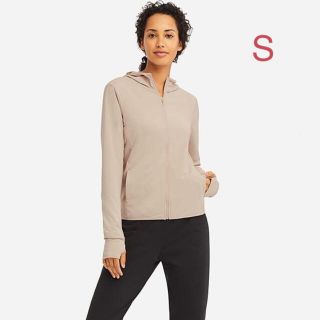 ユニクロ(UNIQLO)のユニクロ WOMEN エアリズム UVカットメッシュパーカ S／ナチュラル 新品(パーカー)