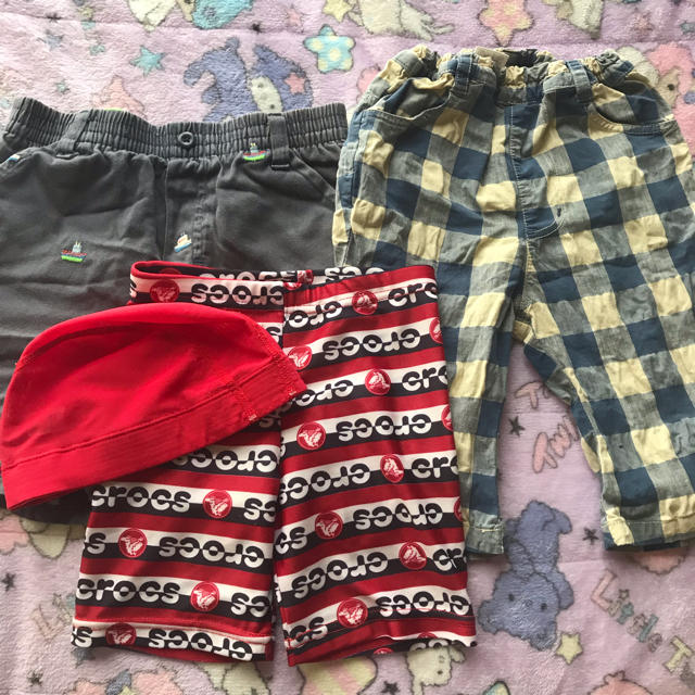 F.O.KIDS(エフオーキッズ)の100cm男の子ハーフパンツf.o.kids2枚&水着と水泳帽セットクロックス キッズ/ベビー/マタニティのキッズ服男の子用(90cm~)(パンツ/スパッツ)の商品写真