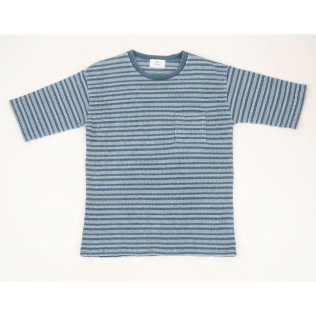 URBAN RESEARCH(アーバンリサーチ)のSonny Label インディゴ ボーダー 鹿の子 ビッグTシャツ ブルー系 メンズのトップス(Tシャツ/カットソー(半袖/袖なし))の商品写真