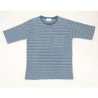 アーバンリサーチ(URBAN RESEARCH)のSonny Label インディゴ ボーダー 鹿の子 ビッグTシャツ ブルー系(Tシャツ/カットソー(半袖/袖なし))