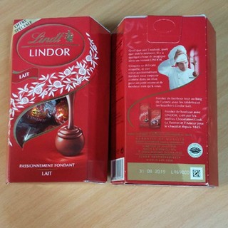リンツ(Lindt)のリンツ リンドール チョコレート増量版  ミルクフレーバー  ２個セットお得(菓子/デザート)