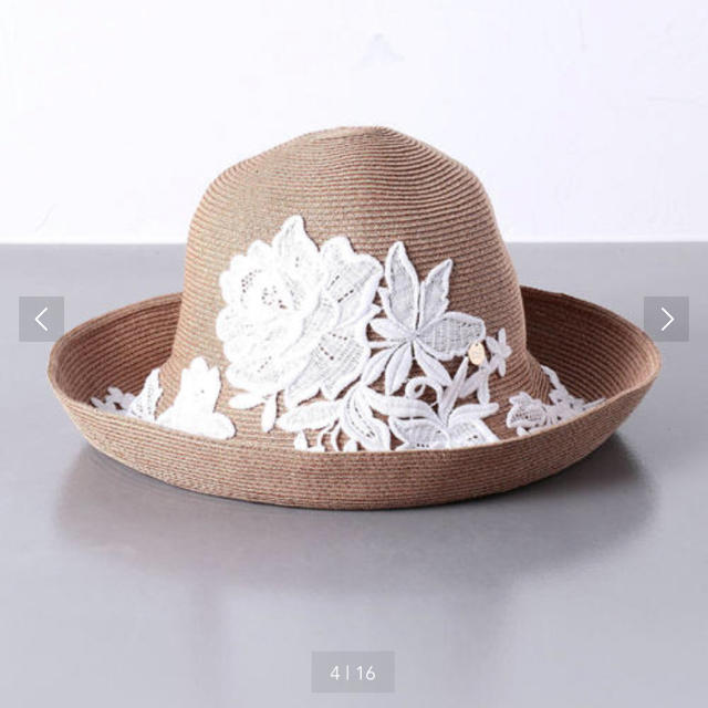 激安超特価 美品 レア アシーナニューヨーク 麦わら帽子 花 刺繍