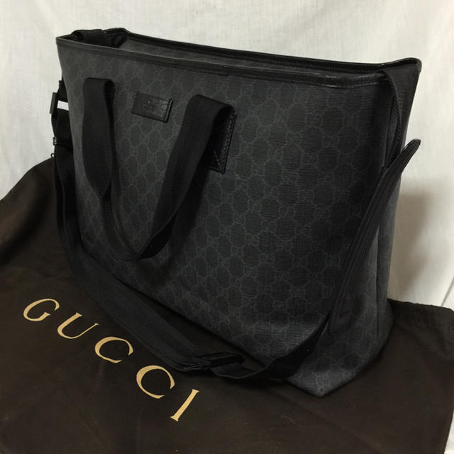 Gucci(グッチ)の本物 正規品 GUCCI グッチ メンズ 2way トートバッグ 黒 GGプラス メンズのバッグ(トートバッグ)の商品写真