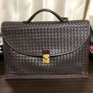 ボッテガヴェネタ(Bottega Veneta)のBOTTEGA VENETA イントレチャート ブリーフケース ブラウン(ビジネスバッグ)