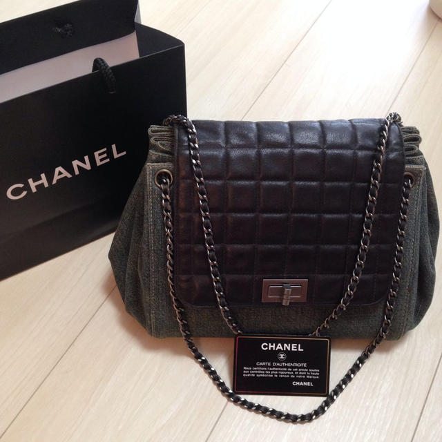 CHANELデニム Wチェーン♡ショルダ