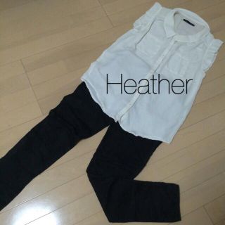 ヘザー(heather)のHeather♡ノースリーブシャツ(シャツ/ブラウス(半袖/袖なし))