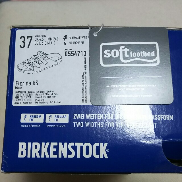 BIRKENSTOCK(ビルケンシュトック)の【1回使用】ﾋﾞﾙｹﾝｼｭﾄｯｸ ｿﾌﾄﾍﾞｯﾄ ﾌﾛﾘﾀﾞ24ﾌﾞﾙｰ レディースの靴/シューズ(サンダル)の商品写真