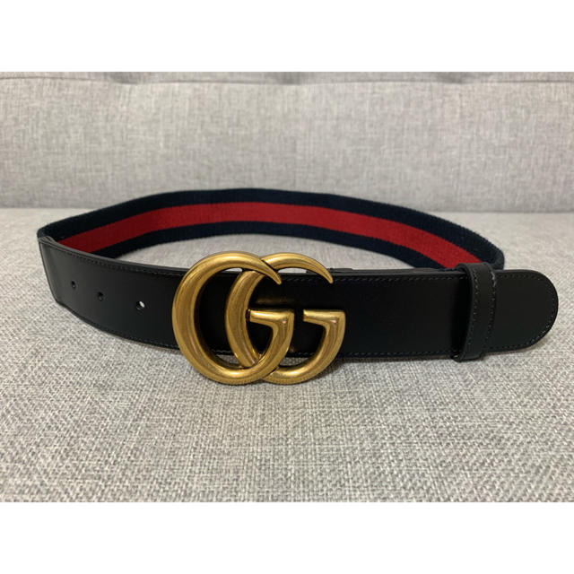 Gucci(グッチ)の☆美品☆ GUCCI GG ウェブ シェリーライン レザー ベルト レディースのファッション小物(ベルト)の商品写真