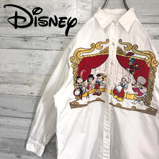 ディズニー(Disney)の【レア】ディズニー Disney☆刺繍ビッグロゴ 超デカロゴ 長袖シャツ(シャツ)