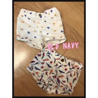 オールドネイビー(Old Navy)の美品です☆花柄 鳥さん柄 ショートパンツ OLD NAVY 2枚セット(パンツ)