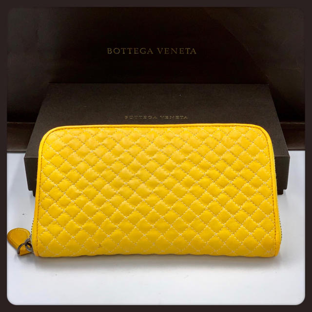 Bottega Veneta(ボッテガヴェネタ)の【極美品】ボッテガヴェネタ／長財布／ラウンド／キルティングステッチ／イエロー レディースのファッション小物(財布)の商品写真