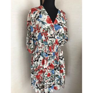 ザラ(ZARA)のZARA 新品 タグ付き 和柄 花柄 ワンピース(チュニック)