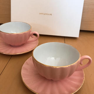 【アニベルセル】新品 カップ&ソーサー ピンク セット(グラス/カップ)