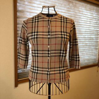 バーバリーブルーレーベル(BURBERRY BLUE LABEL)の超美品本物バーバリーブルーレーベル上質コットンチェック柄カーディガン♫(カーディガン)