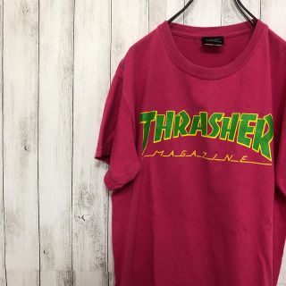 スラッシャー(THRASHER)のスラッシャー Tシャツ THRASHER ビッグロゴ ピンク 半袖 Sサイズ(Tシャツ/カットソー(半袖/袖なし))
