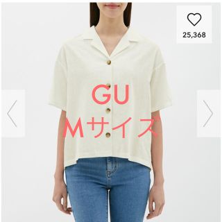 ジーユー(GU)の新品未使用！タグ付き！GU！リネンブレンドオープンカラーシャツ！ホワイト！(シャツ/ブラウス(半袖/袖なし))