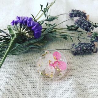 ピンク系紫陽花とライスフラワー レジンアクセサリー  ヘアゴム(ヘアゴム/シュシュ)