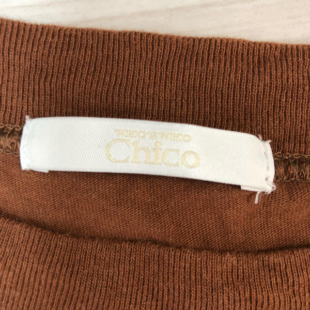 who's who Chico(フーズフーチコ)のロゴ刺繍ロールアップTシャツ レディースのトップス(Tシャツ(半袖/袖なし))の商品写真