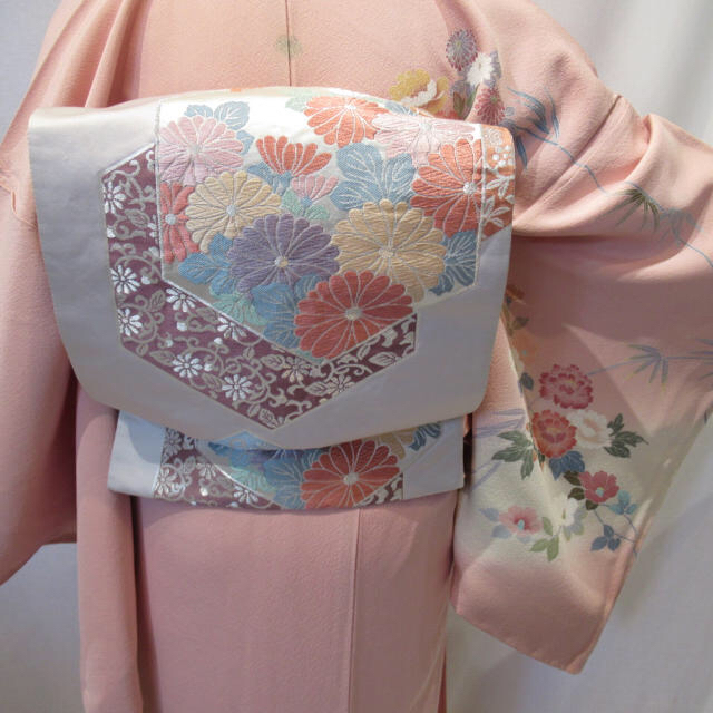 1599高身長 加賀友禅訪問着 袷単品 草花文様 レディースの水着/浴衣(着物)の商品写真