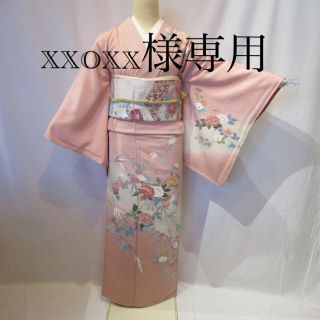 1599高身長 加賀友禅訪問着 袷単品 草花文様(着物)