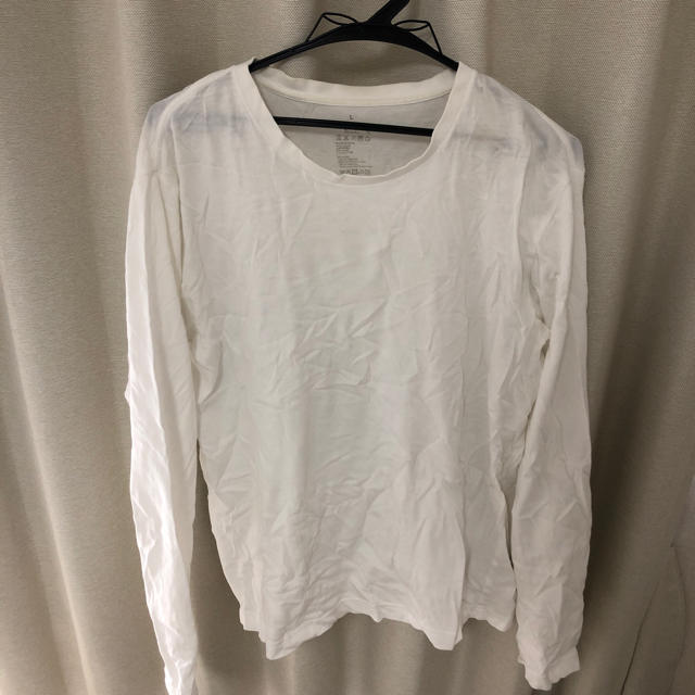 MUJI (無印良品)(ムジルシリョウヒン)の無印 白ロングtシャツ  メンズのトップス(Tシャツ/カットソー(七分/長袖))の商品写真