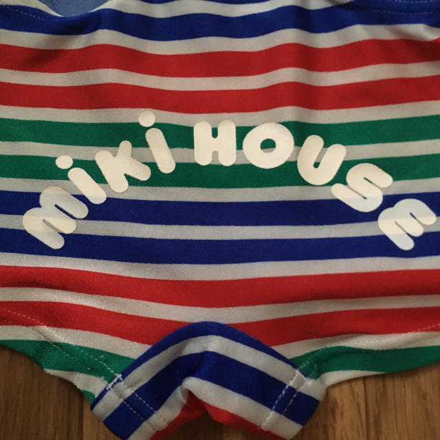 mikihouse(ミキハウス)のミキハウス ボーダーロゴ水着 80 キッズ/ベビー/マタニティのベビー服(~85cm)(水着)の商品写真