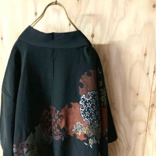 希少 美品 HAORI 和モード デザイン羽織 ビッグ桜刺繍 モードMIX(着物)