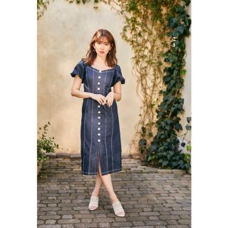 Puff Sleeve Midi Dress(ロングワンピース/マキシワンピース)