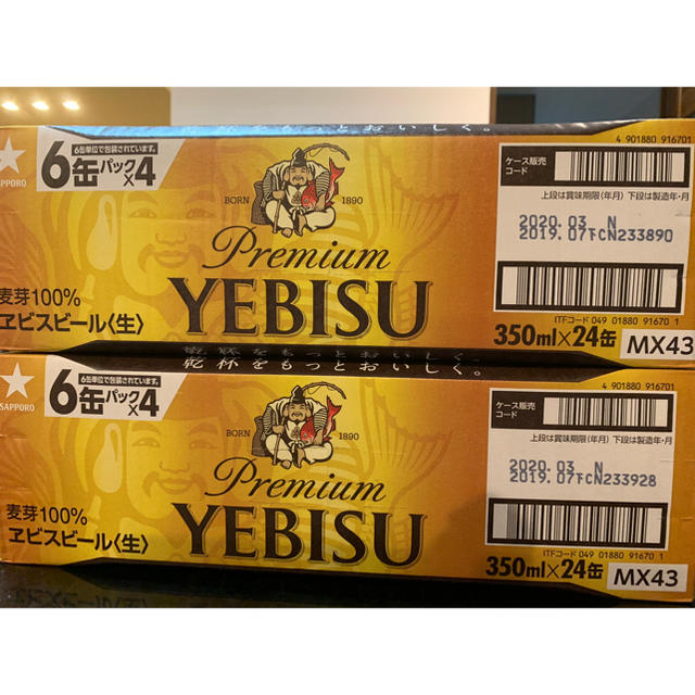 EVISU(エビス)のエビスビール 350ml×24本 2ケース 食品/飲料/酒の酒(ビール)の商品写真