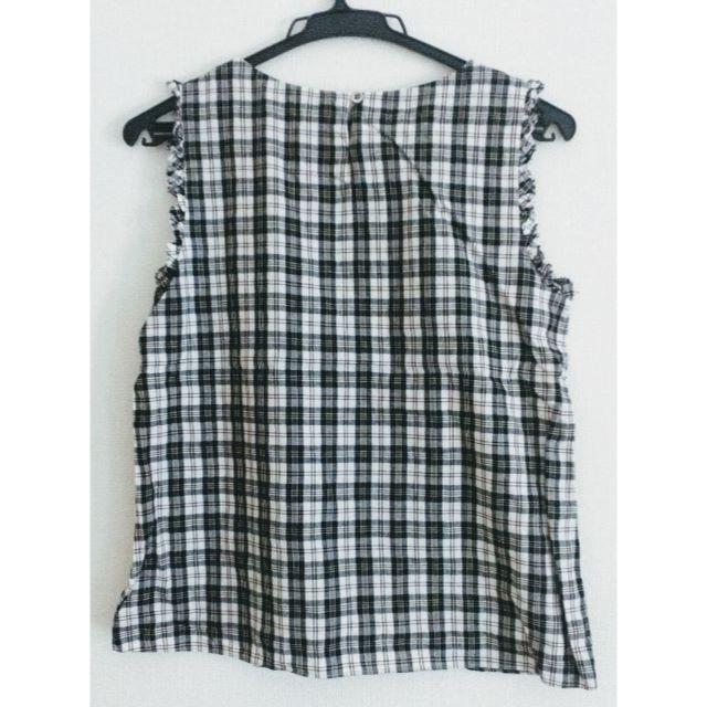 Techichi(テチチ)の【Techichi】ノースリーブチェックシャツ（送料込） レディースのトップス(カットソー(半袖/袖なし))の商品写真