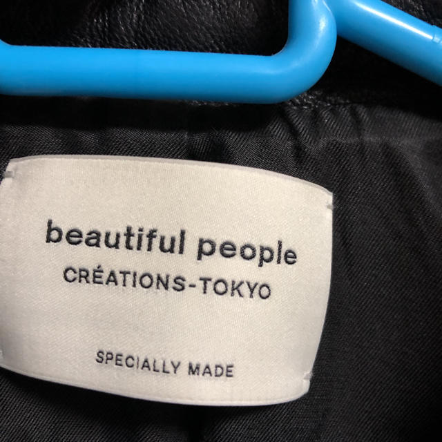 beautiful people(ビューティフルピープル)のビューティフルピープル 羊革 レザー ライダース ジャケット レディースのジャケット/アウター(ライダースジャケット)の商品写真