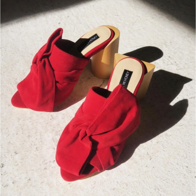 【1度のみの着用】ハニーミーハニー ribbon sandal red