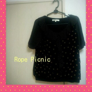 ロペピクニック(Rope' Picnic)のRopePicnicシフォンドットトップ(Tシャツ(半袖/袖なし))