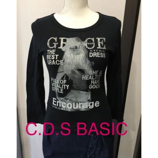 シーディーエスベーシック(C.D.S BASIC)の値下げ!! C.D.S BASIC 黒ロングTシャツ(Tシャツ(長袖/七分))