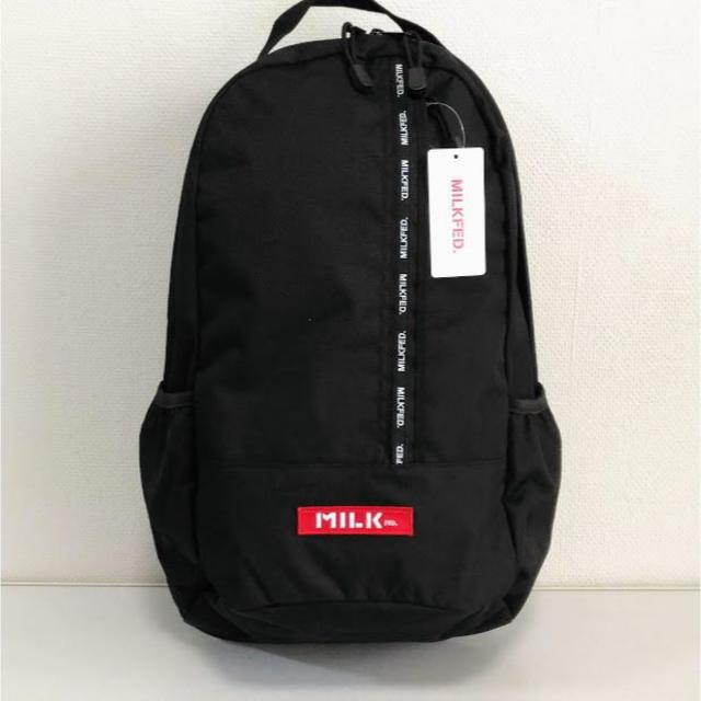 MILKFED.(ミルクフェド)の【新品】MILKFED./ミルクフェド 縦ロゴラインBACKPACK(RED) レディースのバッグ(リュック/バックパック)の商品写真