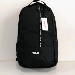 ミルクフェド(MILKFED.)の【新品】MILKFED./ミルクフェド 縦ロゴラインBACKPACK(BLK)(リュック/バックパック)