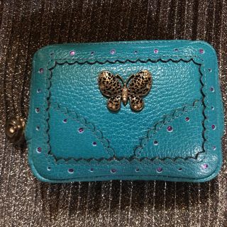 アナスイ(ANNA SUI)のアナスイ  レザー ポーチ ブルー(ポーチ)