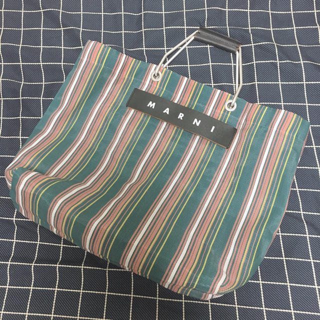 MARNI フラワーカフェ ストライプ バッグ-