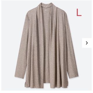 ユニクロ(UNIQLO)のユニクロ エアリズム UVカットシームレスストールカーディガン L／ブラウン新品(カーディガン)