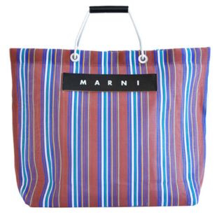 マルニ(Marni)のMARNI マルニ フラワーカフェ ストライプバッグ ブラウン (トートバッグ)